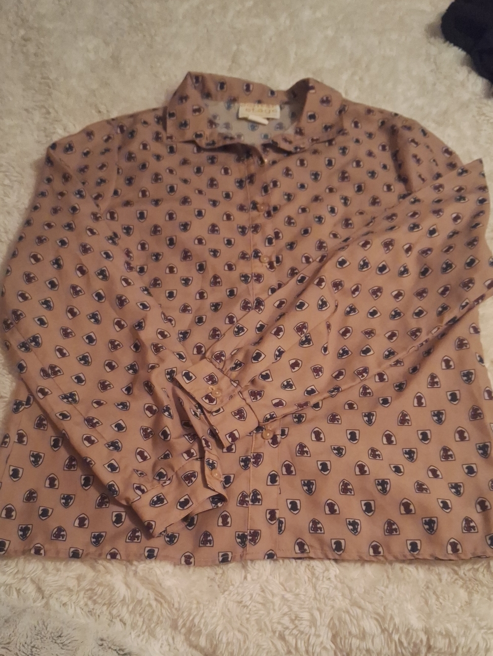 Contor Stag Printed Blouse in Brown Like New